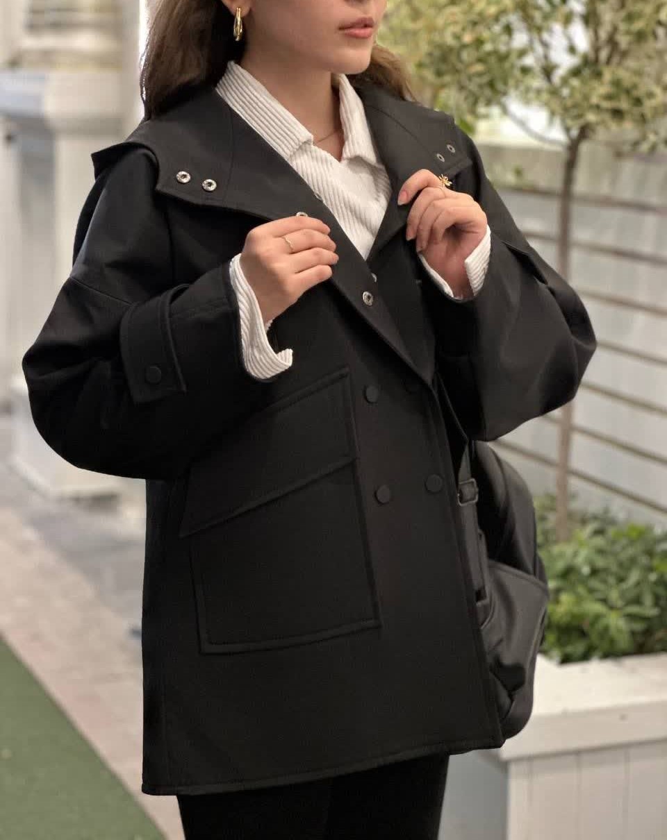 بارانی کت کلاه دار KATRIN